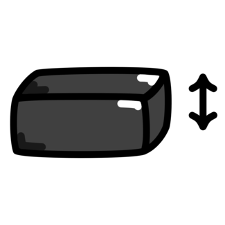 Paket Icon mit Pfeil der die Höhe indiziert