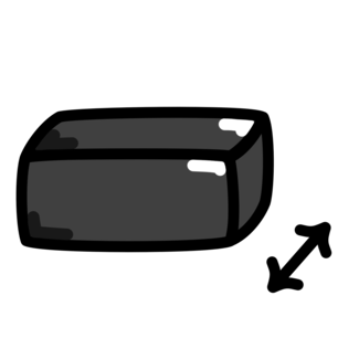 Paket Icon mit Pfeil der die Brteite indiziert